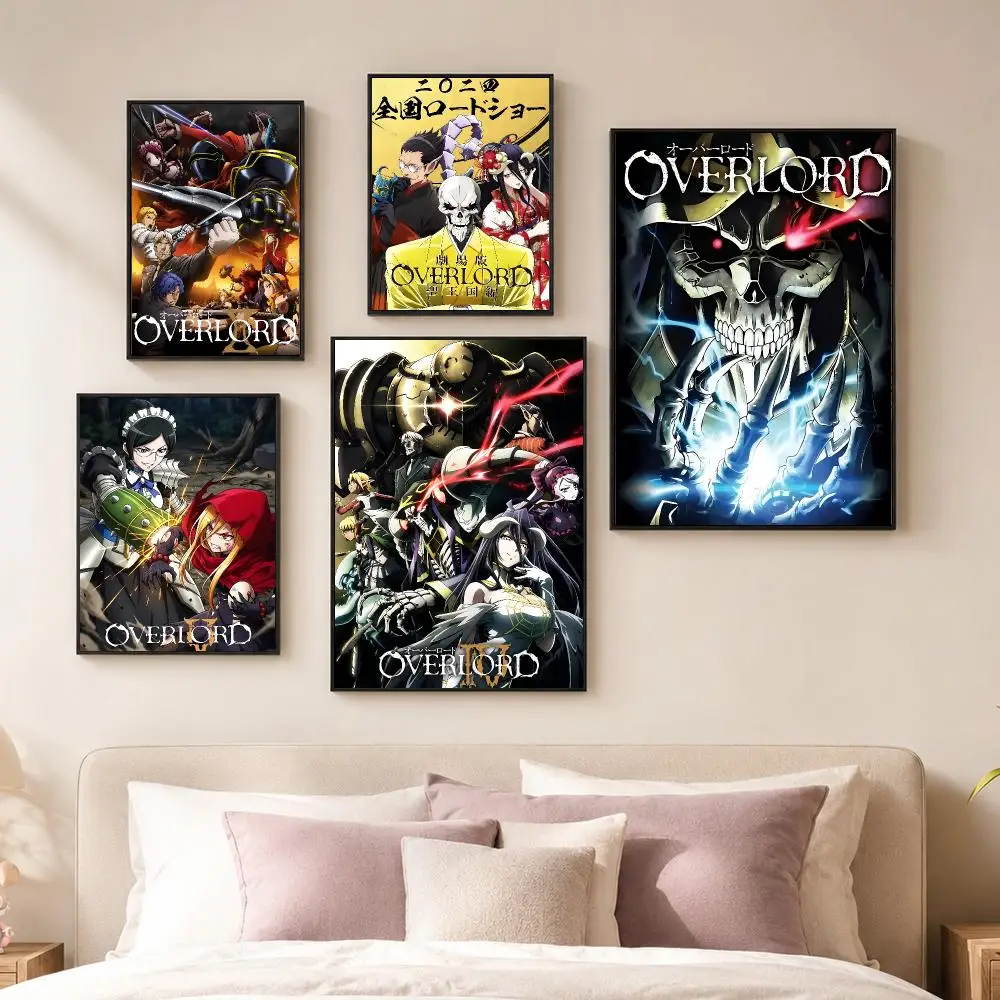 Anime O-Overlord Poster Vintage PP Paper Wall Art Home Decor Print for Bedroom Living Room Aesthetic Gift