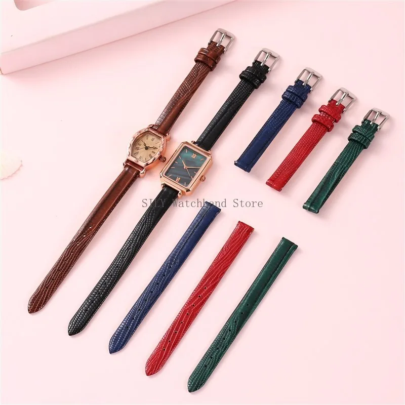 Soft Leather Watch Bands Slim Leather Watch Strap Men Women Universal Bracelets High Quality Sport Wrist Band 8mm 10mm 12mm 14mm