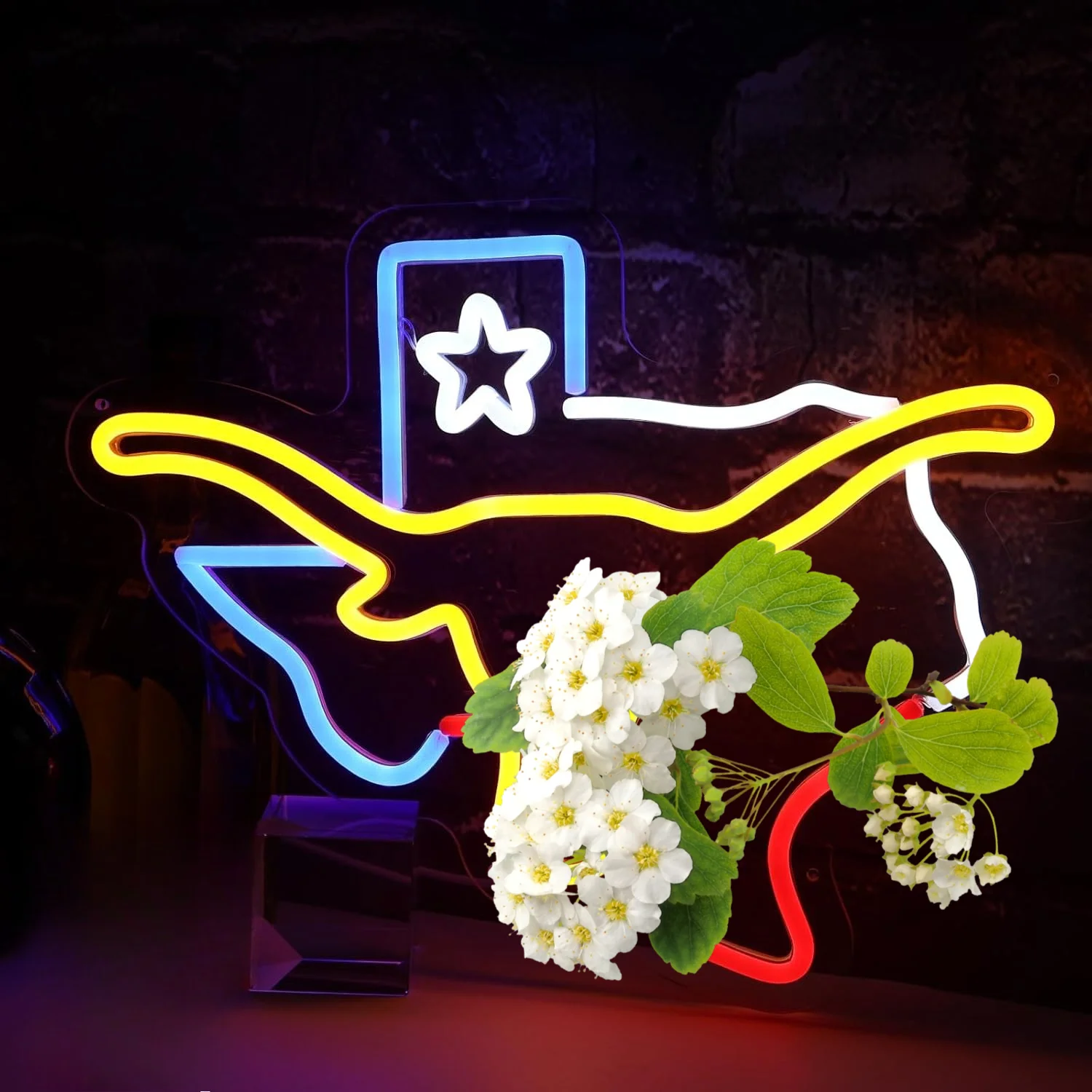 

Texas Longhorn Neon Sign LED Night Light USB Remote Control RGB Colors Farmhouse Western Decor Lamp for Home Bar Man Cave Gift