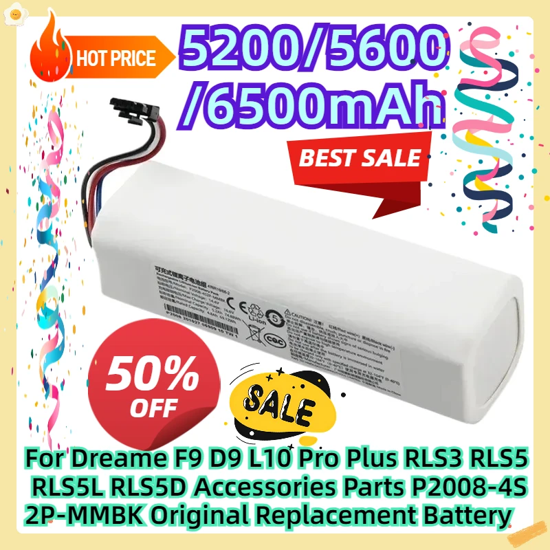 

For Dreame F9 D9 L10 Pro Plus RLS3 RLS5 RLS5L RLS5D Accessories Parts P2008-4S2P-MMBK Original Replacement Battery