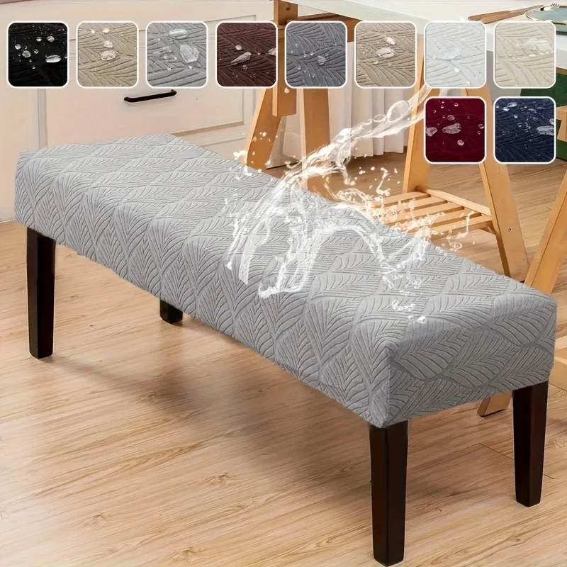 1PC Waterproof Jacquard Dining Bench Covers Living Room Bedrooms Kitchen Washable Anti-Dust Removable Bench Full Wrap Slipcovers