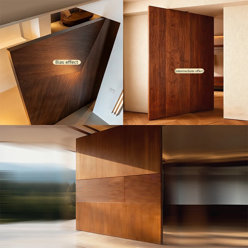 Heavy Duty 500KG Offset Pivot Door Hardware Top Bottom Floor Spring 360 Rotation No Groove Invisible Hinge For Wood Door