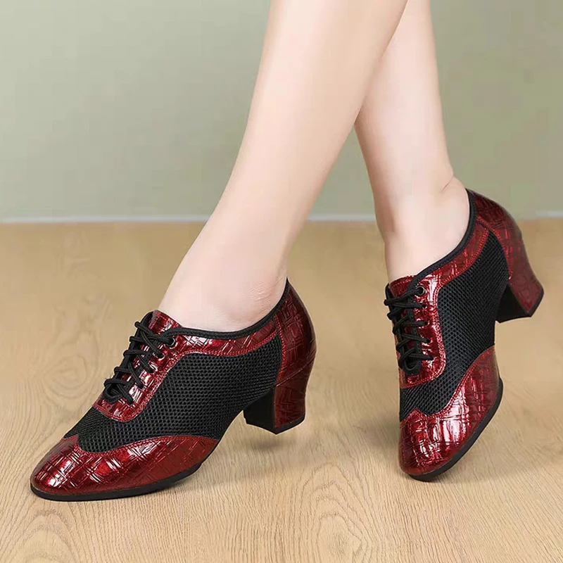 Latin Dance Shoes For Women Adult Body Training Dance Shoes With Soft Square Social Dance Shoe Woman Sneakers Modern