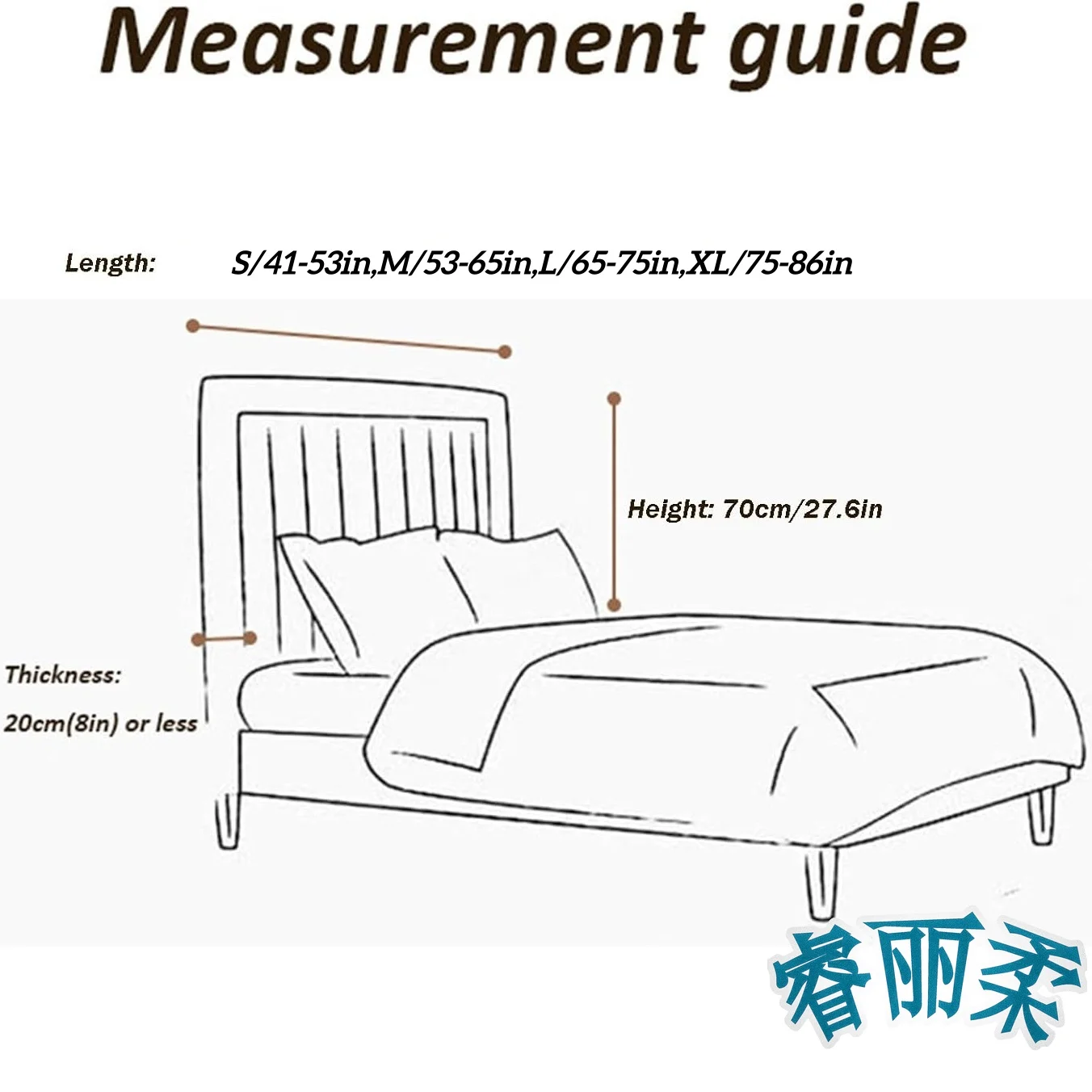 Thicken Bed Headboard Covers All-Inclusive Design Linen-like Headboard Protection Cover for Single Double King Durable