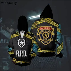 New Men's and Women's Unisex Zipper Hoodie Biochemical Crisis Protection Umbrella Company 3D Printing Fashion Street Large Size