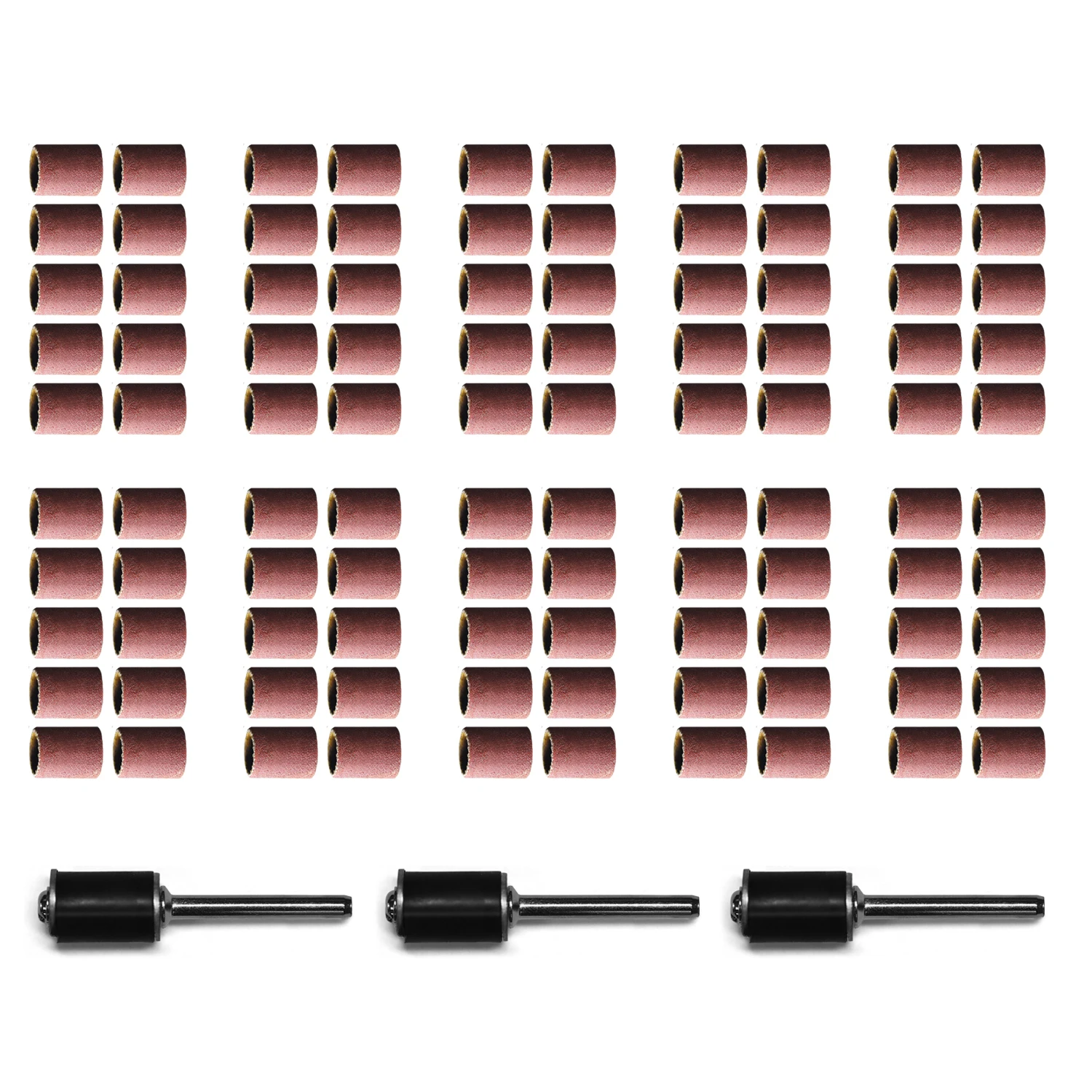 

103PCS Grit 400 Sanding Drum Set 9.5mm Sanding Bands with 2.35mm or 3.17mm Sanding Mandrels For Dremel Rotary Tools