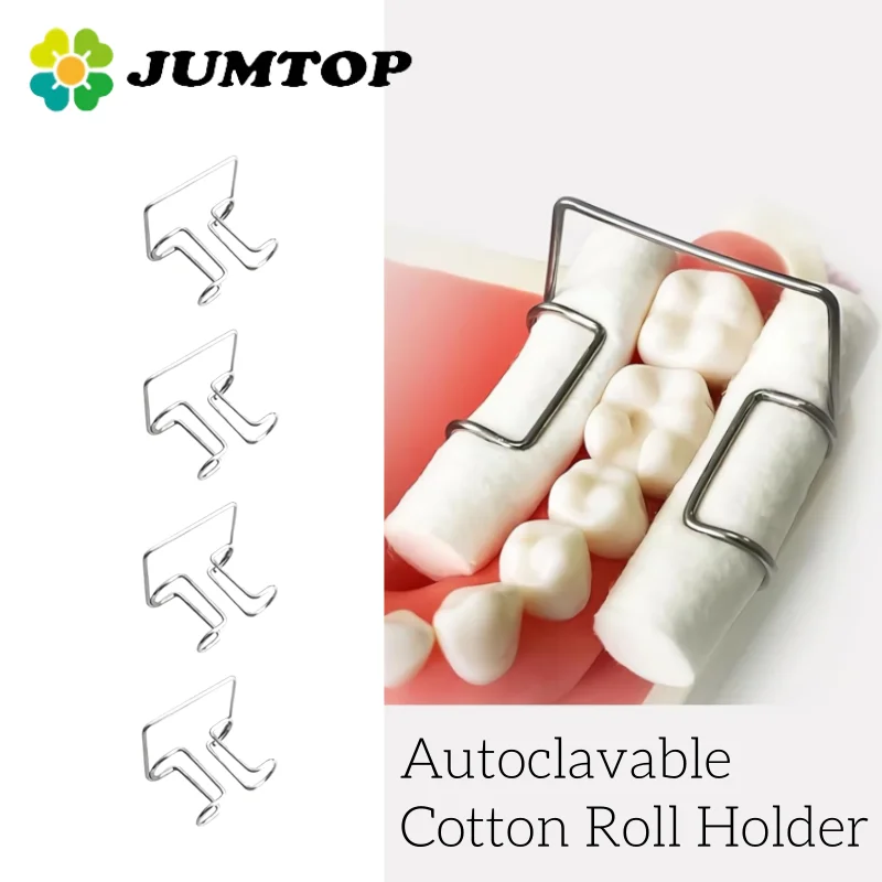 

JUMTOP Dental Cotton Roll Clip Autoclavable Stainless Steel Cotton Roll Holder Dentistry Lab Supplies