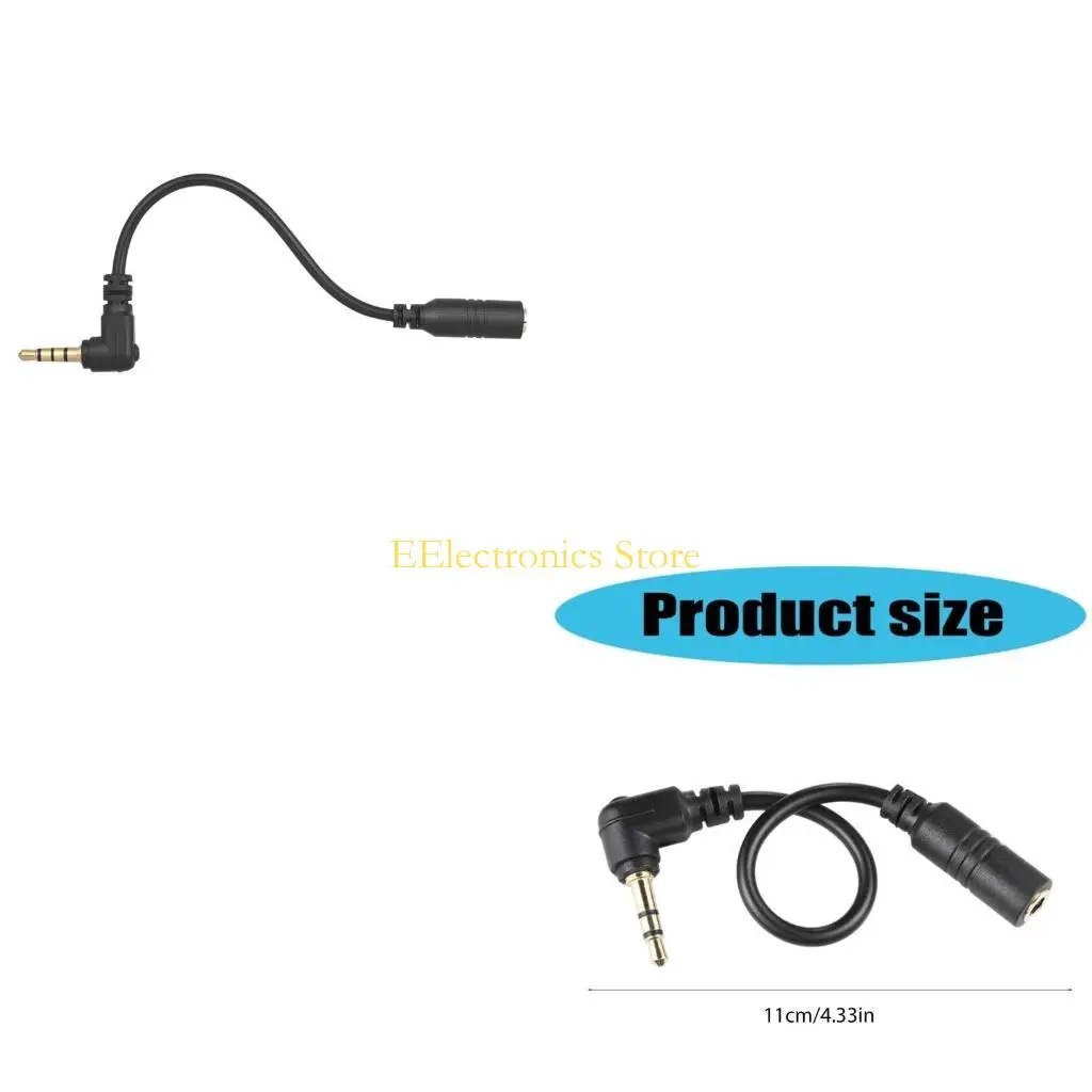 B03C 13cm Auditory Extension Cable 3.5mm to 3.5mm Extension for Smooth Connection of Microphones to Devices