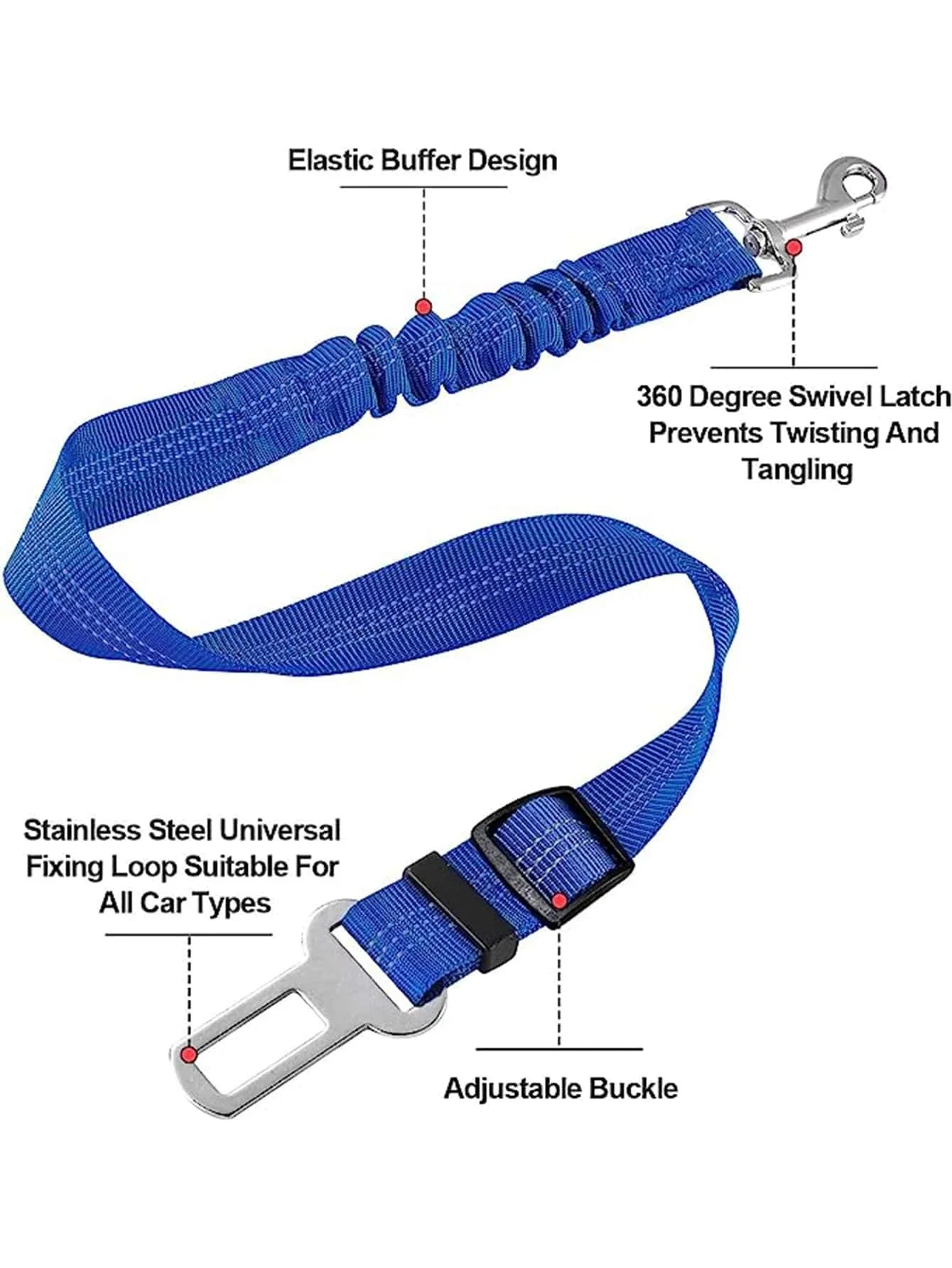 1pc Shock Absorbing Elastic Retractable Dog Safety Belt