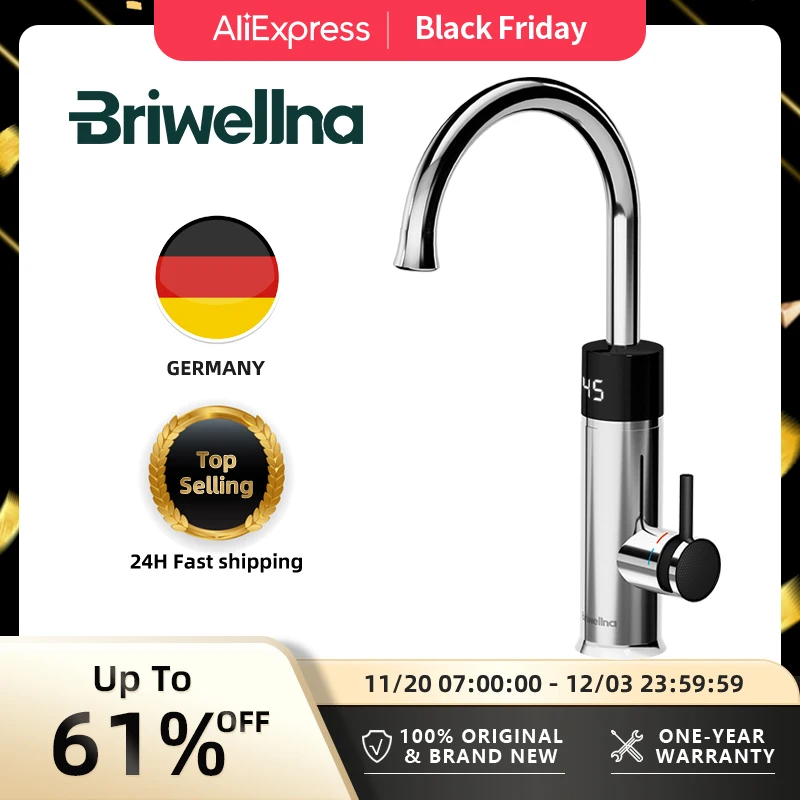 Briwellna torneira de água quente instantânea 220v torneira elétrica com bico universal aquecedor de água quente instantâneo para torneira da cozinha 2 em 1