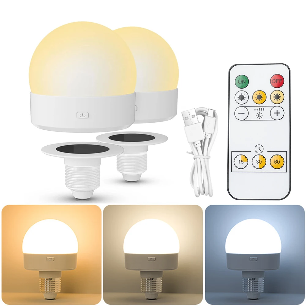 

3 Colors / RGBCW LED Bulb E27 5V USB Rechargeable Light Remote Control Touch Dimmable Atmosphere Lamp for Bedroom Bedside Bar