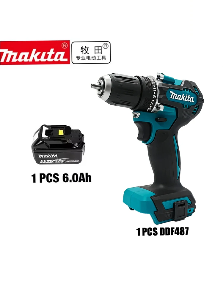 Neuer Makita 18V Li-Ion Akku, Makita Dhp487 Kabelloser Schlagbohrschrauber, 40 Nm, 2-Gang, Kabelloser Schlagschrauber, Haushaltswerkzeug