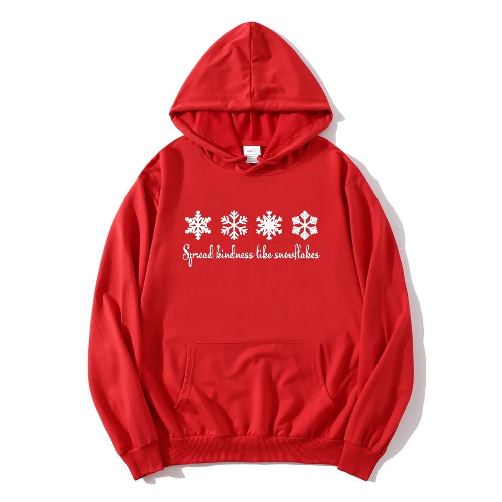 Spread Kindness Like Snowflakes Christmas Sweatshirt Snowflake Hoodies Kindness Clothes Winter Tops Christmas Gift Streetwear L