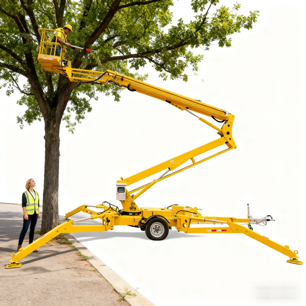 8m-22m Towable Boom Lift Hydraulic Articulated Trailer Boom Lift Cherry Picker With CE ISO