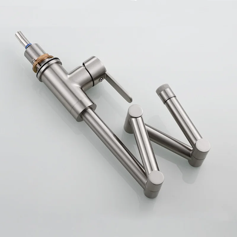 All Copper Folding Kitchen Sink Faucet Telescopic Hot And Cold Sitting Universal Rotating Sink Mixer Unique Golden Faucet