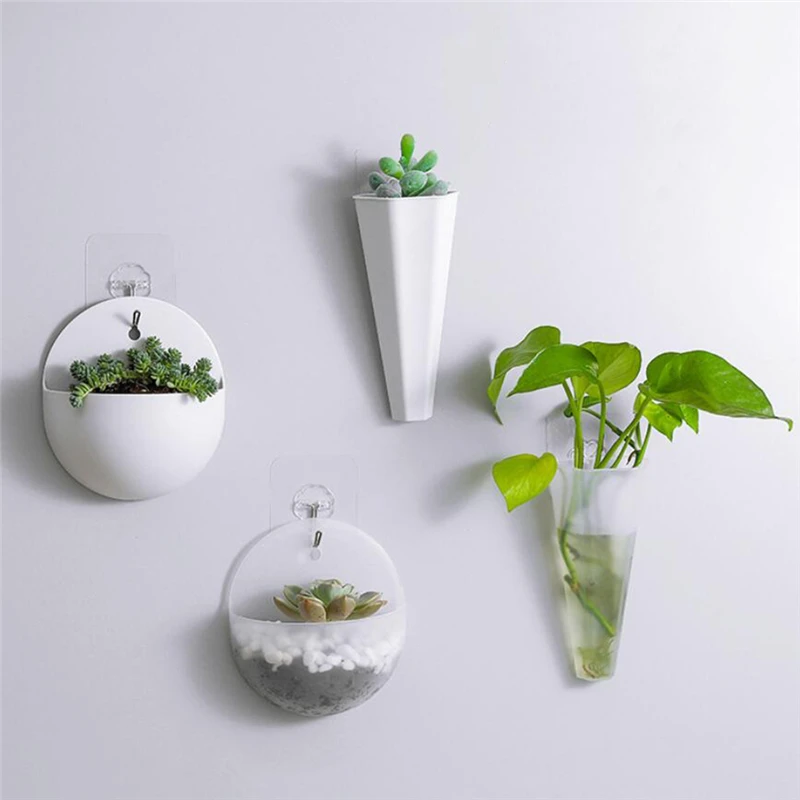 Wall Vase Interior Levitating Vase Artificial Flower Basket Wall Planter Hanging Vases Home Decoration Storage Organizer Pot