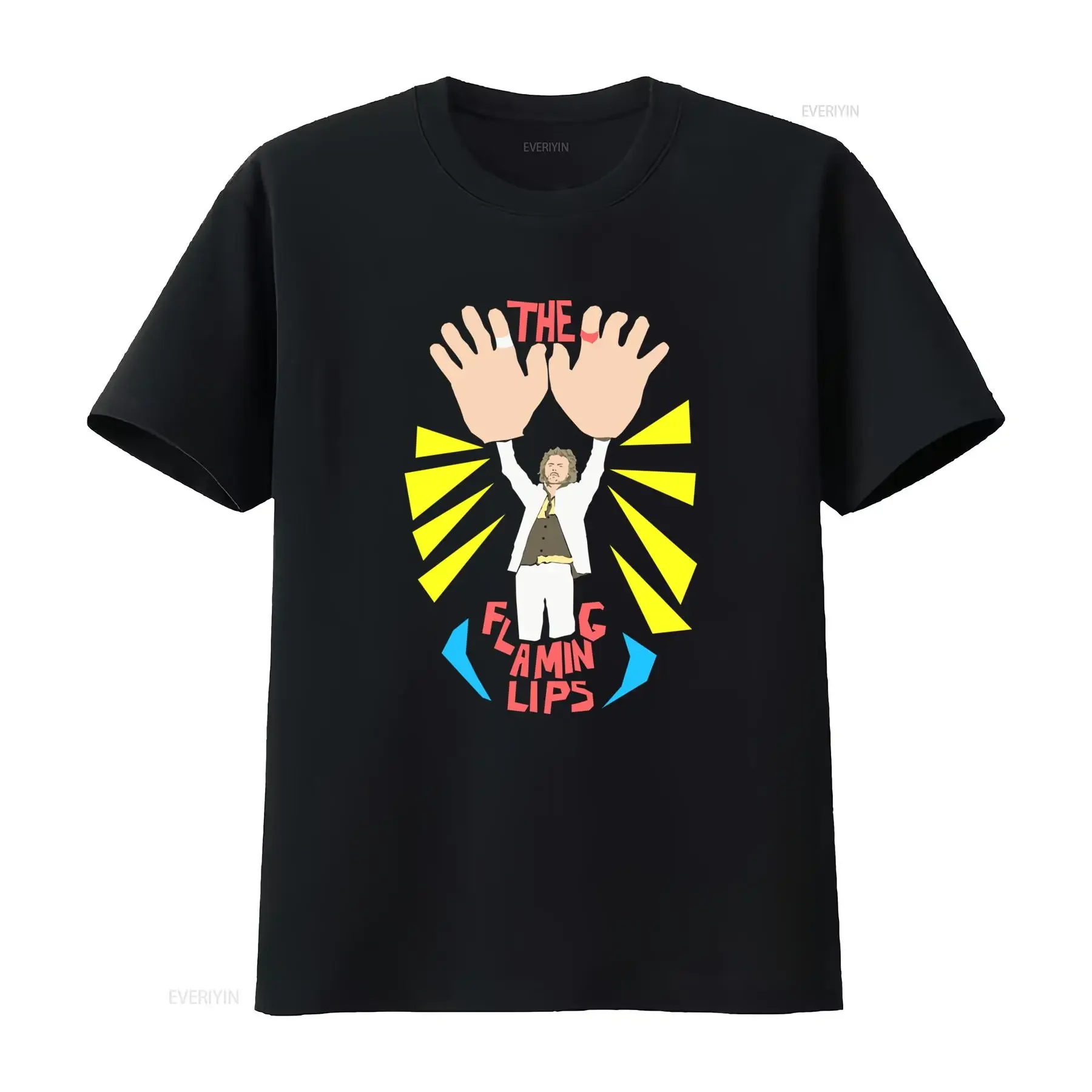 The Flaming Lips Logo T Shirt Iconic Music Group Merch with Flames Print Casual Round Neck for Concerts Attire Year vintage