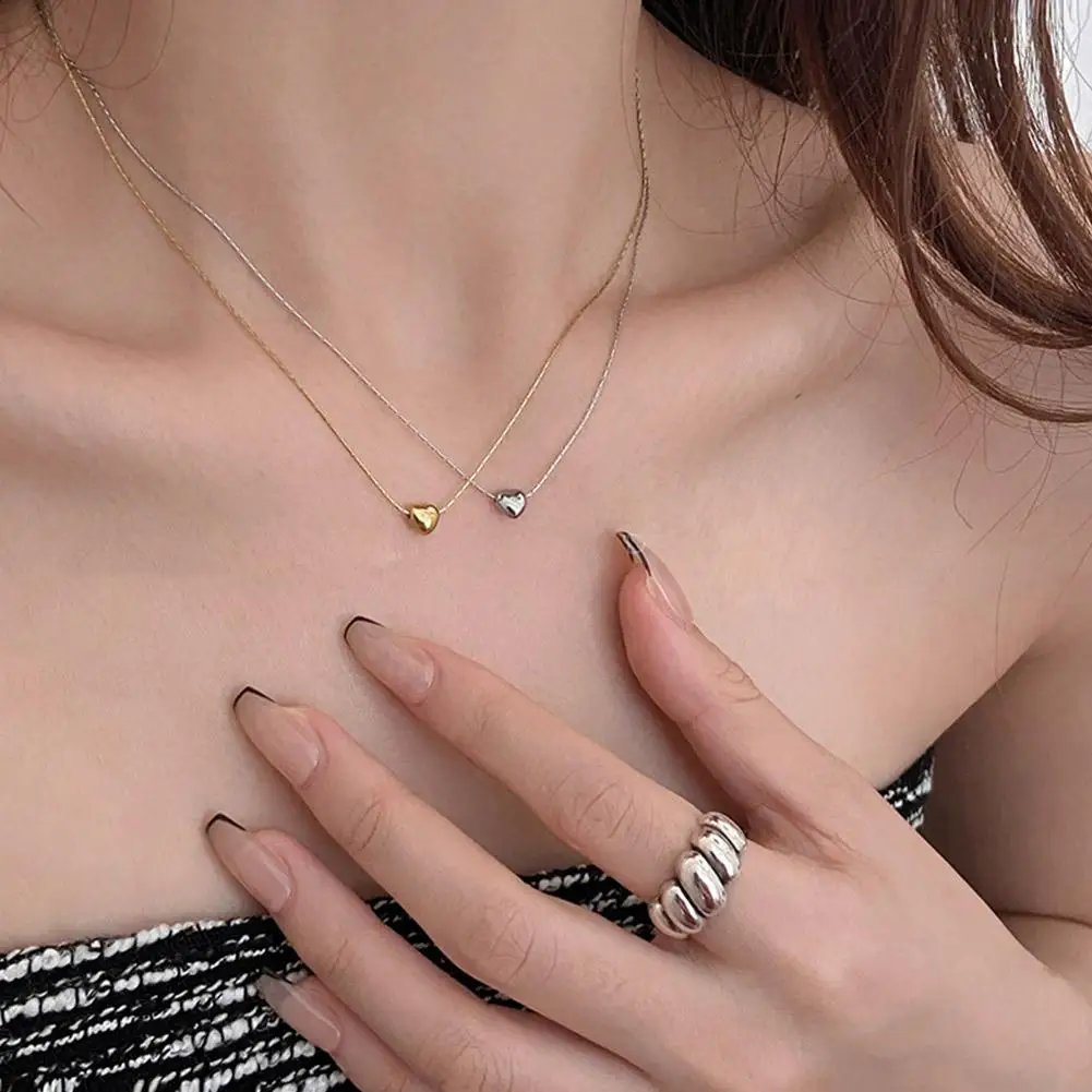 New Minimalist Clavicle Necklaces for Women Tiny Heart LOVE Necklaces Dainty Fashion Jewelry Beach Summer Collares Bijoux