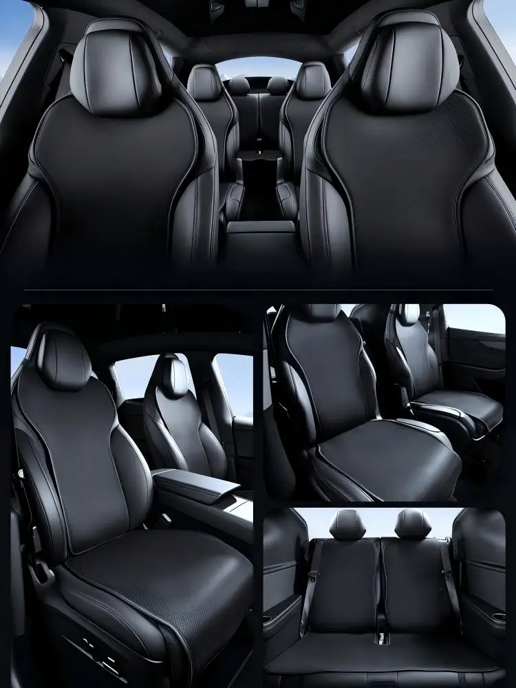 For Tesla Model YL Ice Silk Seat Cushion Ventilation Comfortable Four Seasons Universal Split Sitting Back row Set Interior