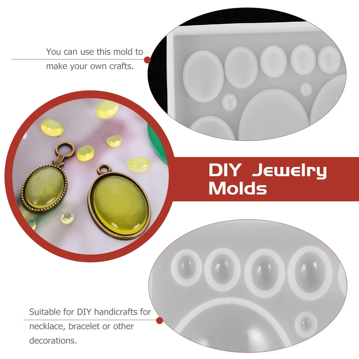 

2 Pcs Gemstone Patch Molds Silicone DIY Jewelry Making Supplies Creative Ornaments Craft Tools Pendant Decorations Gifts