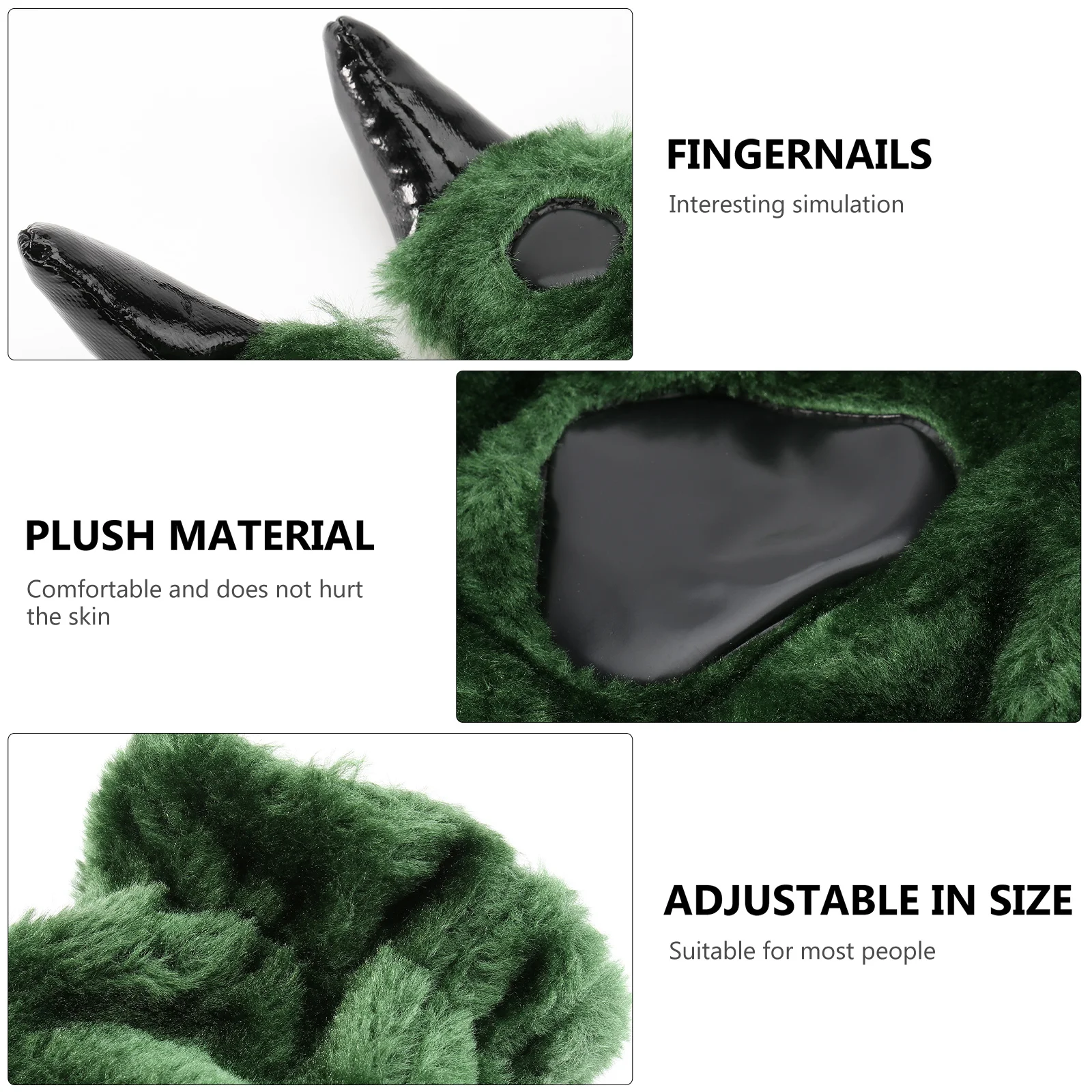 

1 Pair Cartoon Dinosaur Claw Gloves Warm Winter Role-Play Supplies Christmas Gloves For Adults Thicken Animal Palm Costume