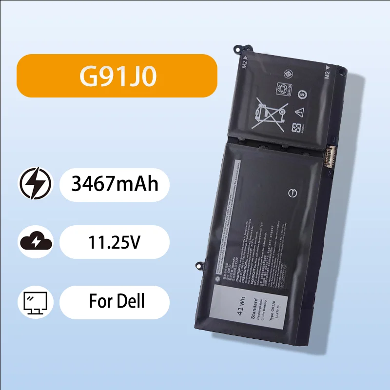 

Новая сменная батарея для Dell Inspiron 5415 5515 5418 5518 7415 G91J0 11,25 В, 3467 мАч, литий-ионная батарея высокой емкости