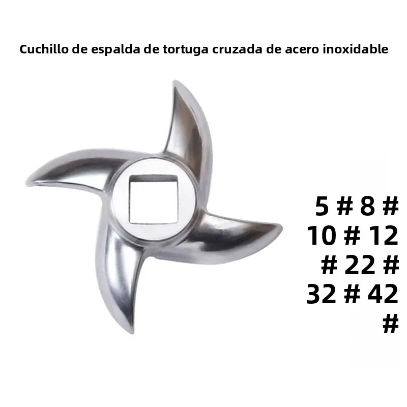 Cuchilla para picadora de carne, cuchilla de acero inoxidable tipo Turtle Back, accesorio de cuchilla cruzada, tipo 12, tipo 22, tipo 32, cuchilla para cortar carne