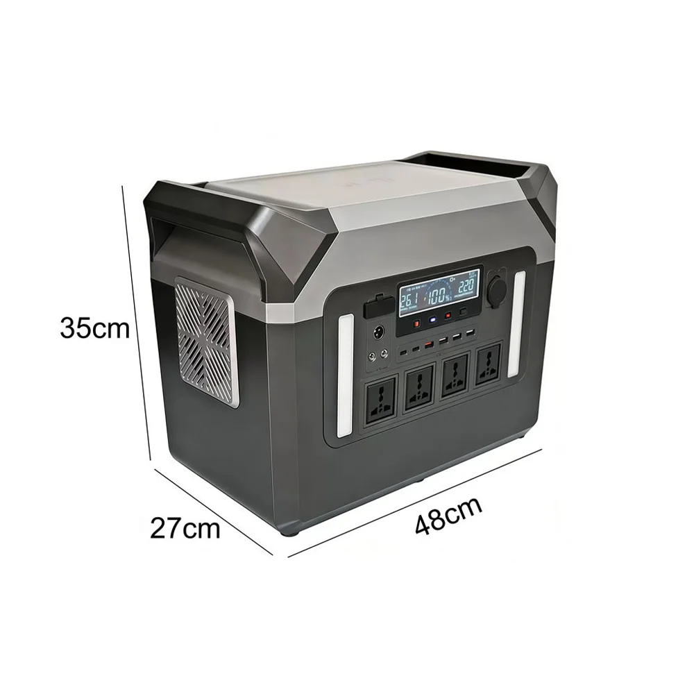 2000W portable power station, powered by lithium iron phosphate battery, suitable for home appliances, RVS, camping, etc