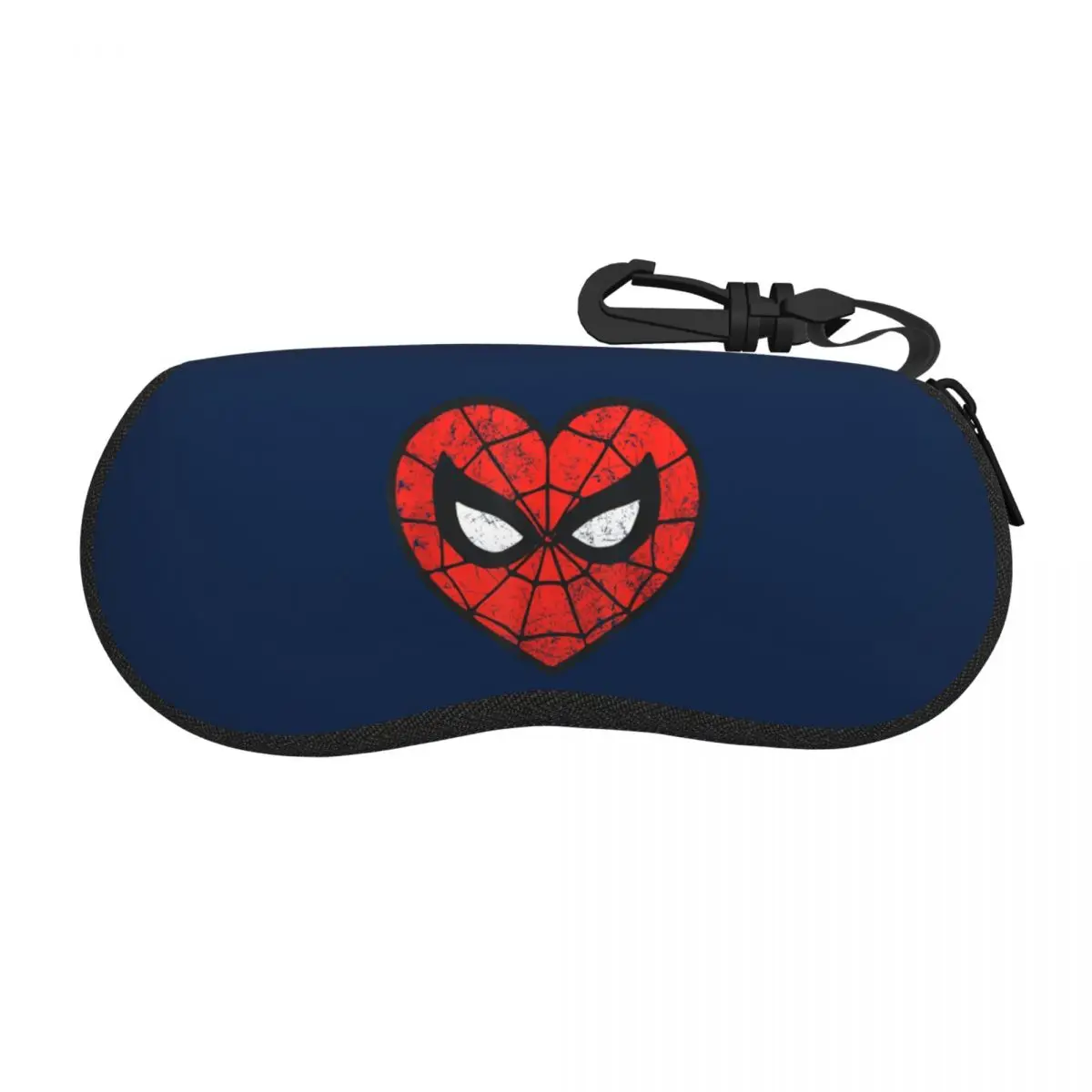 Spider-Man Heart Glasses Case Lightweight Zipper Glasses Protector Charming Eye Contacts Case