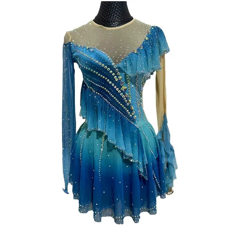 Customized Ice Figure Skating Performance Costumes Skating Clothing For Children Adults And Women Grading Competition Costumes