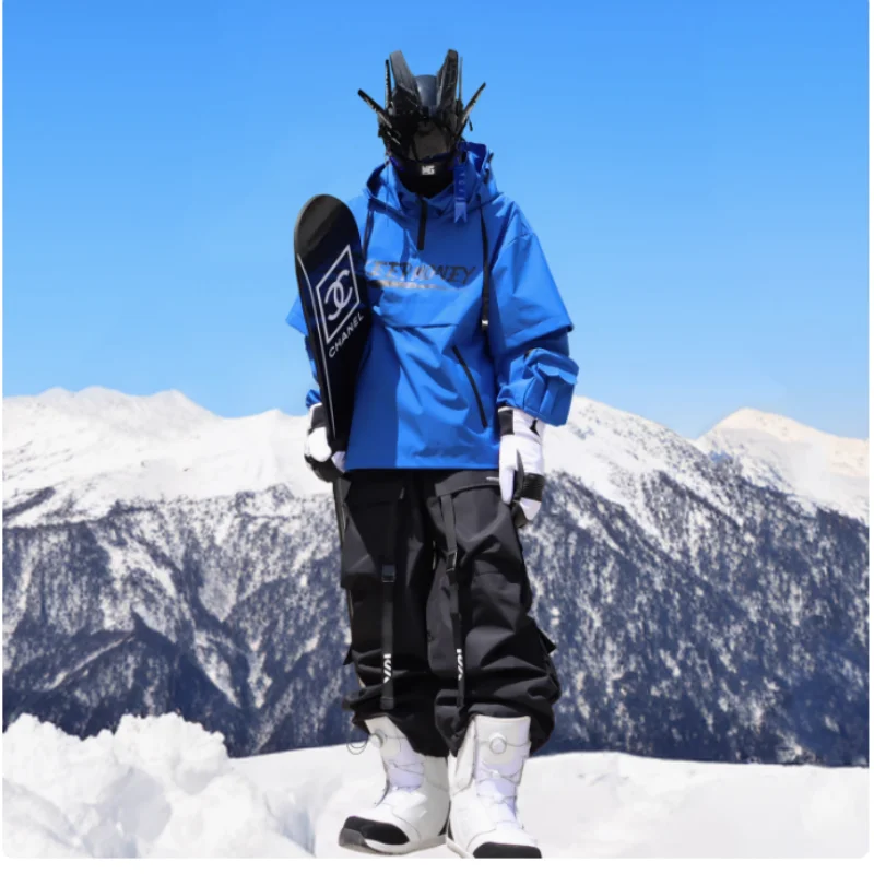 KEEPMONEY Ski Suit Set for Men and Women Jacket and Pants Warm Waterproof Outdoor Winter Thick multi-color Snowboarding suit