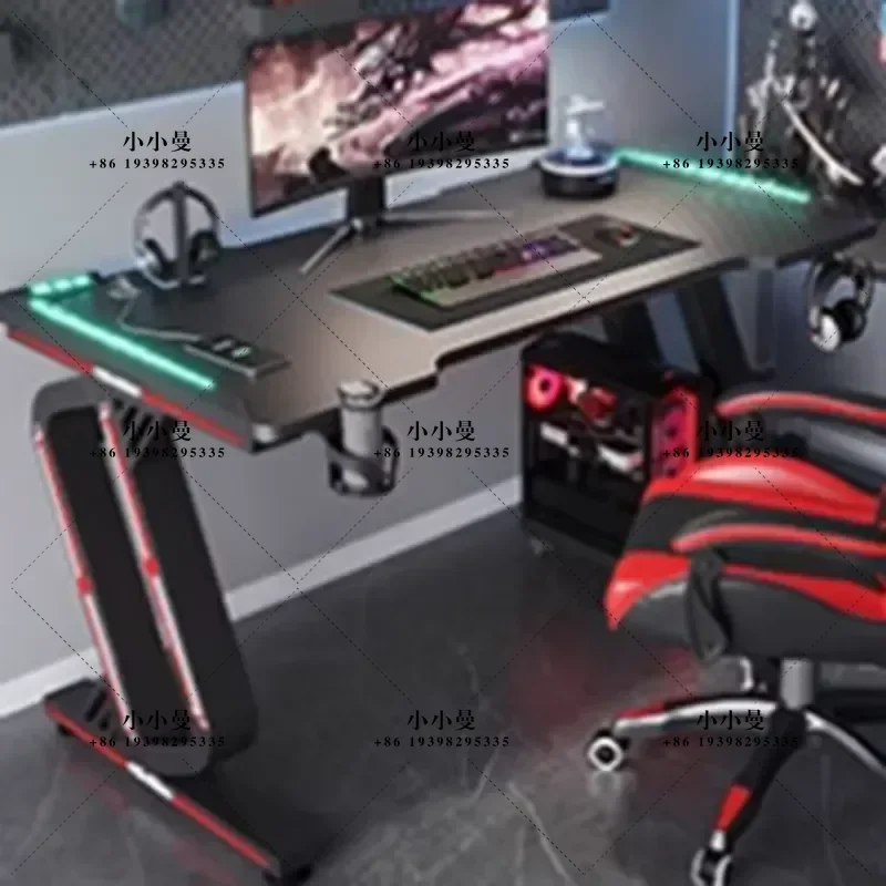 RGB Computer Desk Small Modern White Study Table Gaming Office PC Workstation Home Office Furniture Compact Executive Desk