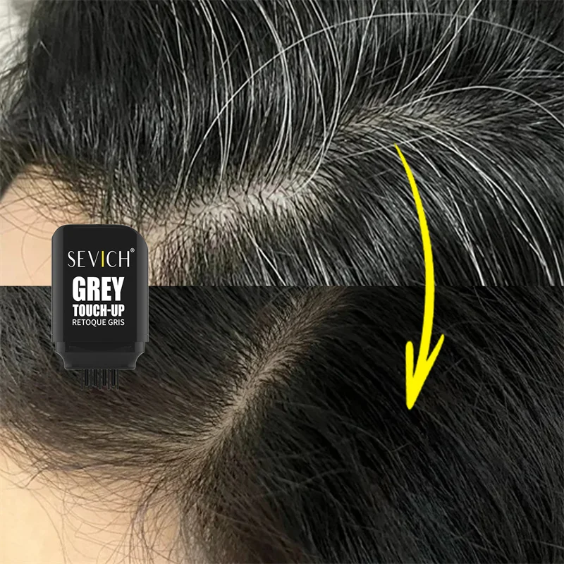 Sevich مقاوم للماء لمرة واحدة قلم صبغ الشعر غطاء عصا صبغ الشعر المؤقت رمادي أبيض الشعر المخفي كريم تلوين الشعر #3