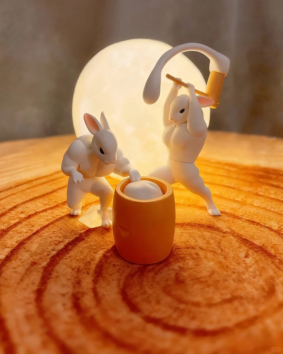 

Muscle Jade Rabbit Pounding Rice Cake Smaing Mooncakes Rabbit Blind Box Toy Collectible Action Figure Anime Themed Surprise Gift