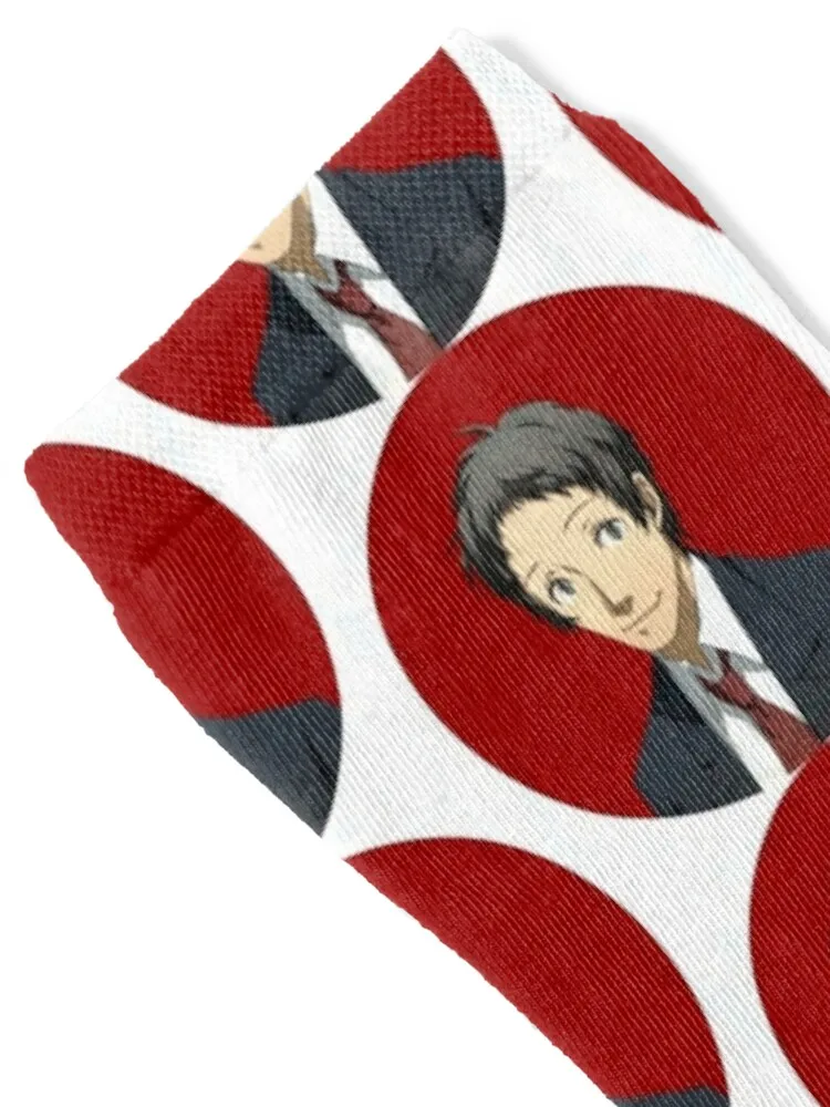 Chaussettes de portrait d'Adachi pour hommes, bas de hockey heureux, chaussettes pour filles