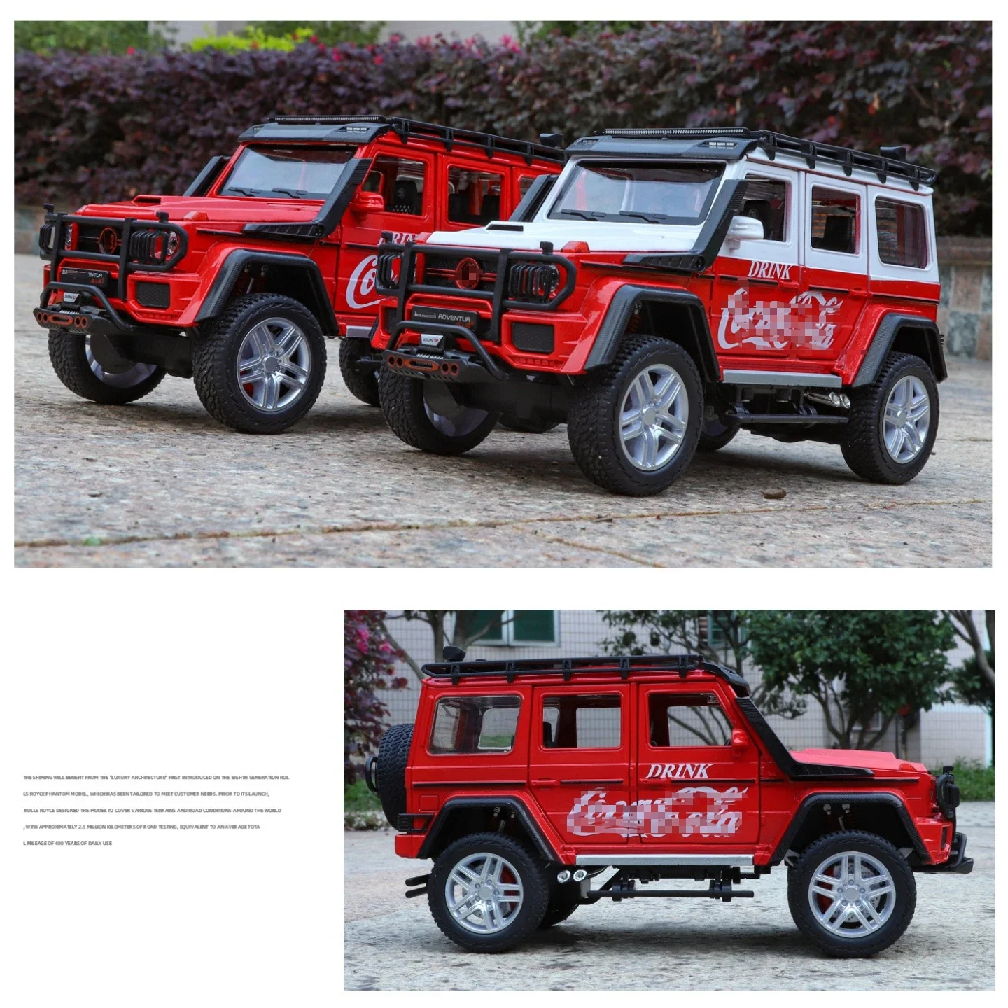 

1:24 Big G Off Road SUV, литая под давлением модель автомобиля из сплава металла, настольный дисплей, коллекционный орнамент, праздничный подарок для мальчика