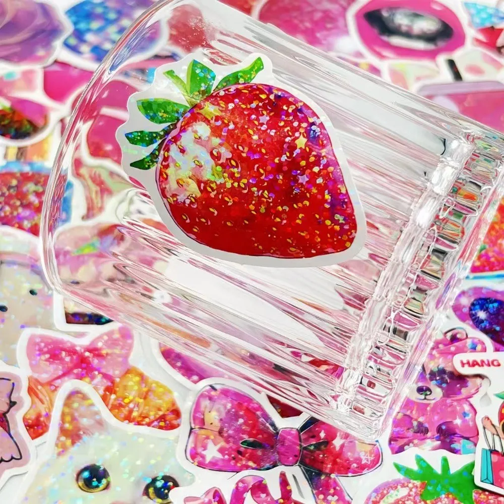 50 قطعة من ملصقات الكتابة على الجدران ذات الفيلم اللامع الجمالي باللون الوردي الوردي - ديكور DIY للجيتار، وتسجيل دفتر متجر YourLife