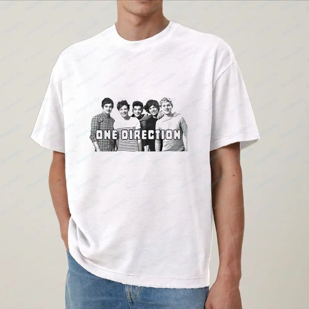 One Direction - Summer Trend Short-sleeved Shirt Suitable for Both Men and Women, with Large Pattern, Comfortable T-shirt