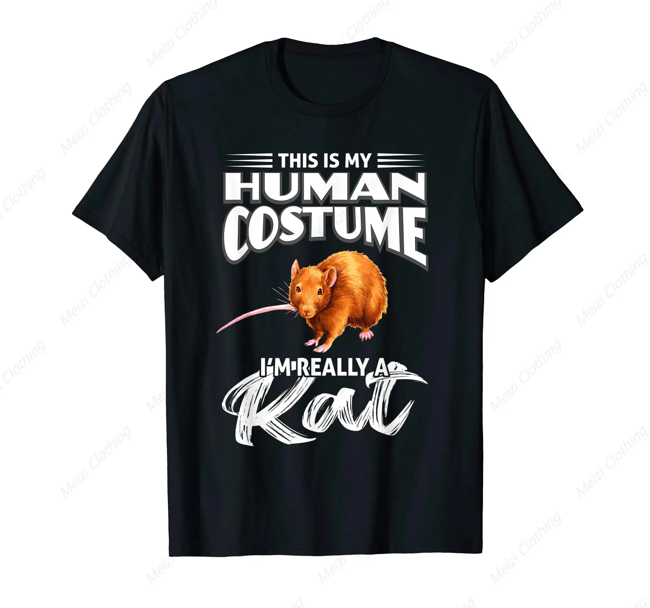

This Is My Human Costume I Am Really A Mouse Enthusiast T-Shirt Printed Shirt Pure Cotton Casual Short Sleeved Shirt