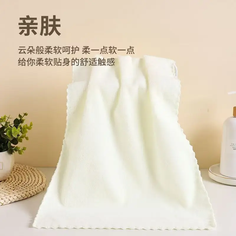 Ultra Soft Skin-Friendly Light Cream White Microfiber Face Towel, Absorbent Quick-Dry Washcloth For Bathroom Travel Daily Use,