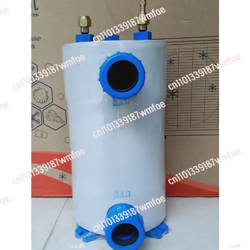 Titanium barrel heat exchanger 1P 1.5 2 3P 5 horses 10P fish tank pure titanium tube bubble evaporator chiller