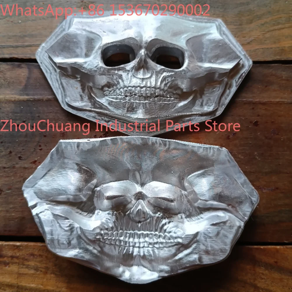 3D Skull Face Leather Embossing Mold - Aluminum Alloy Metal Stamping Die For DIY Craft Carving Press Machine 104x59mm