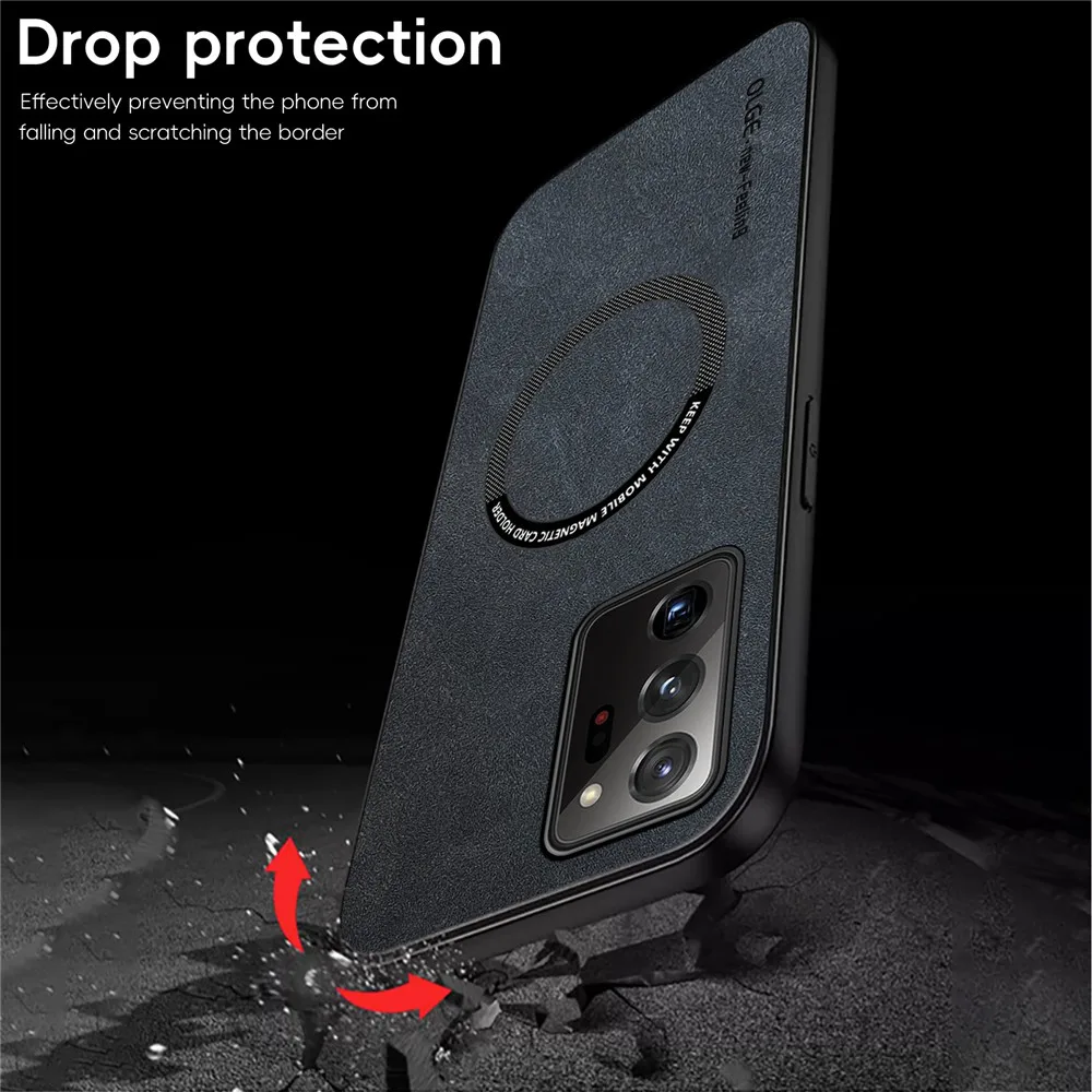 Magnetic Retro Leather Soft Case For Samsung Galaxy Note 20 Ultra Note20 Ultra Wireless Charging Phone Case Cover