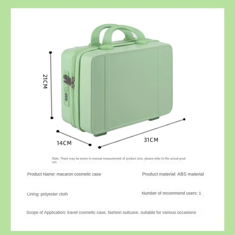 14 inch Mini Travel Suitcase Cosmetic Box Hand Luggage Organizer Case Small Boarding Case Hand Carry Suitcase