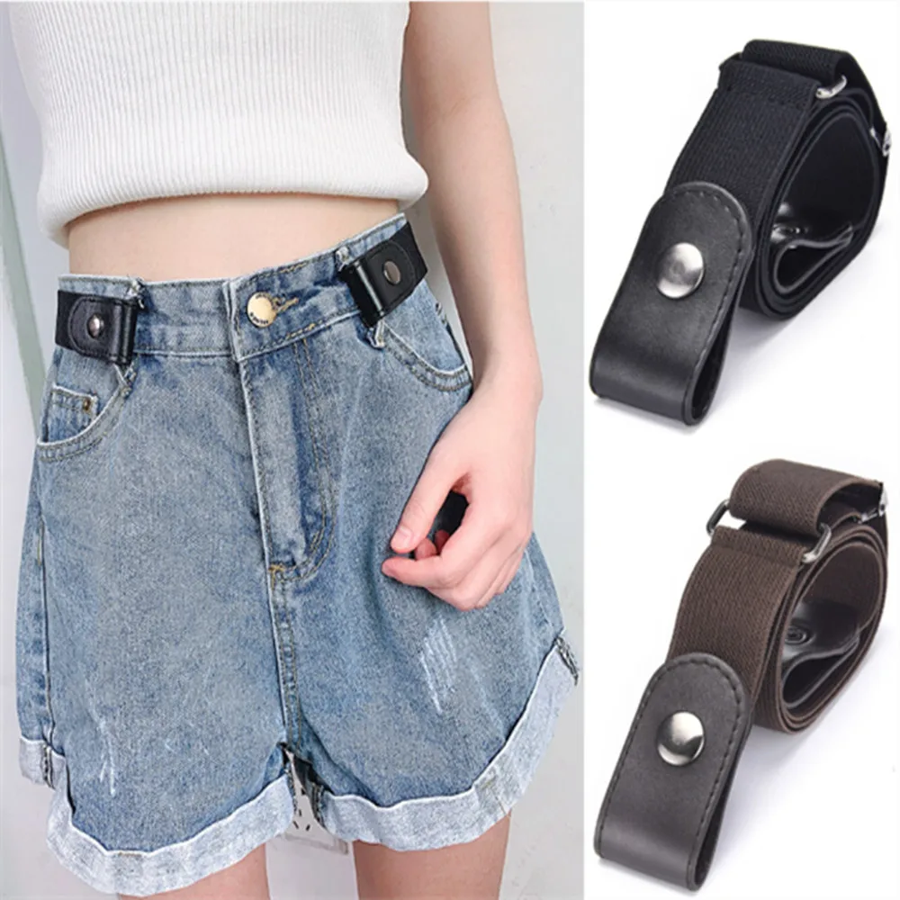 Lazy Invisible leather belt all-match elastic elastic belt female decoration PD006