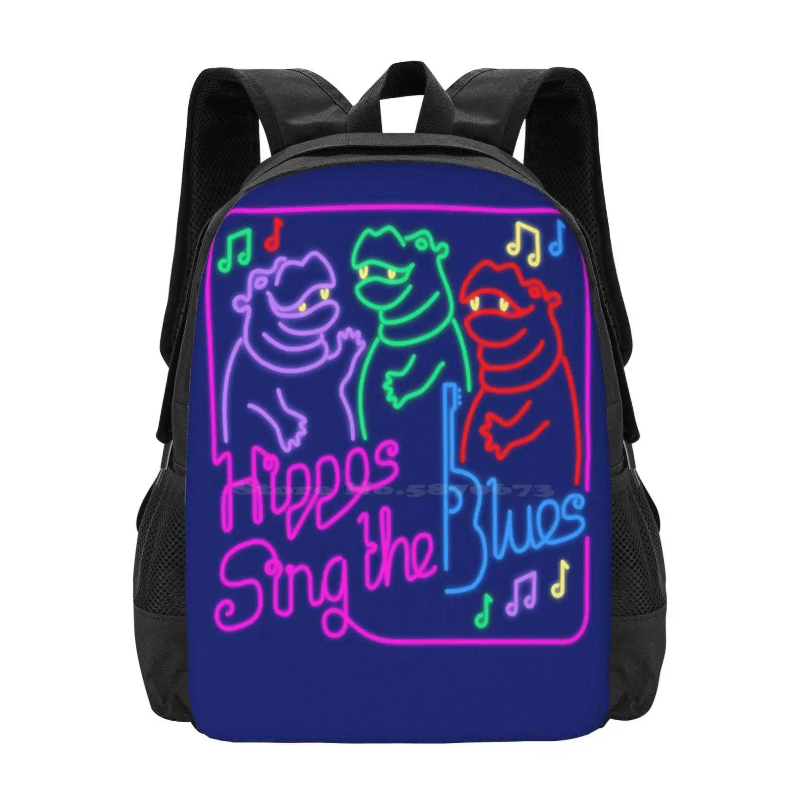

Рюкзаки Sing The Blues для школьных подростков, дорожные сумки для девочек, неоновая вывеска, музыкальный поющий синий