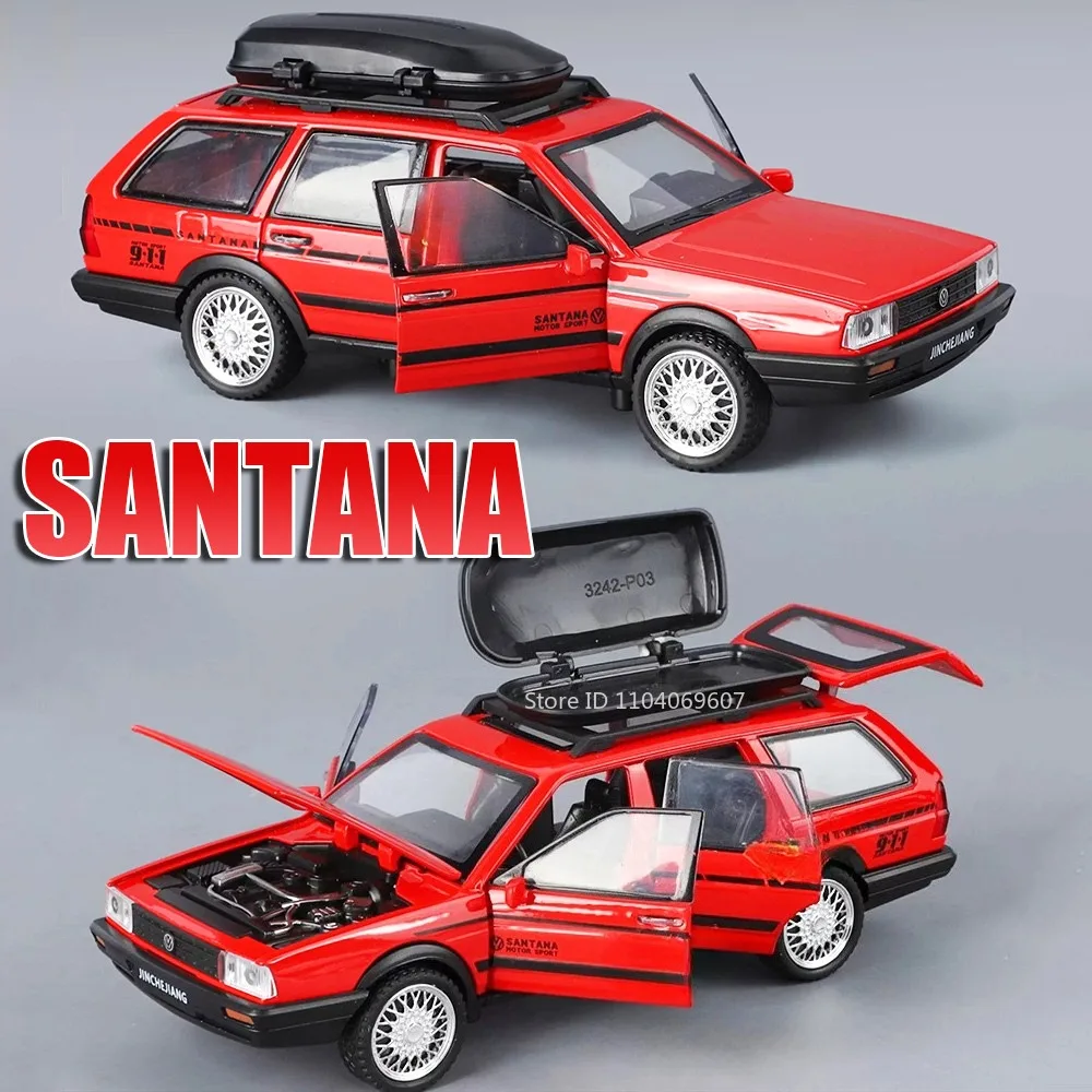 1:32 SANTANA modèle Miniature jouet voitures alliage moulé sous pression son lumière portes ouvert tirer arrière décoration véhicules pour enfants cadeaux
