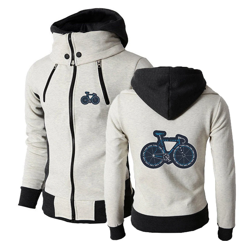 Bicycle Anatomy Shirt Cute Cycling Is Life Printing 2025 Men New Spring And Autumn Three-color Zipper Hoodie Leisure Sports Coat