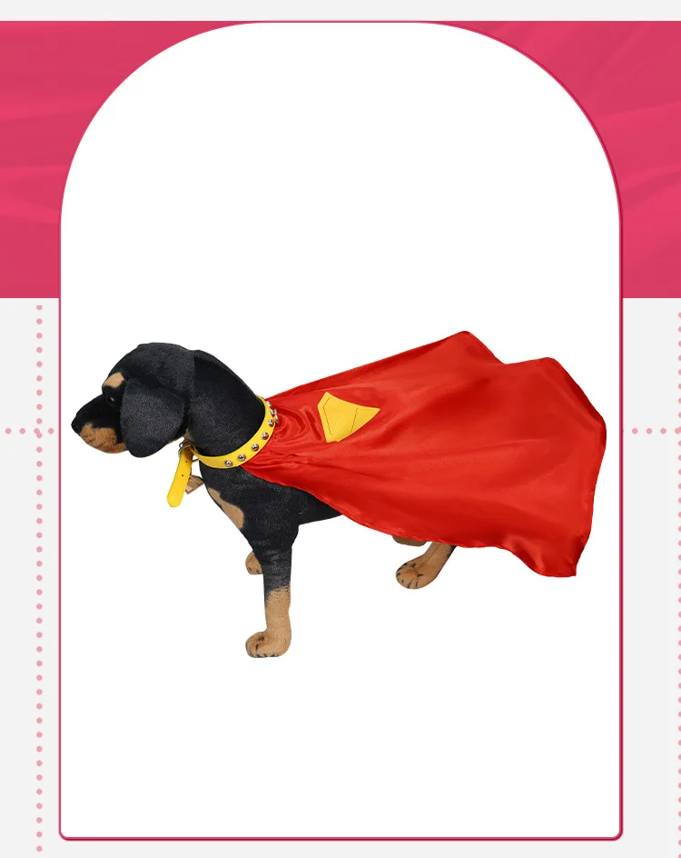 Red Krypto Cosplay Cloak Superdog Krypto Costume Cape Printed Dog Tag Full Set Pet Clothes Custom Made 2025 New view 3