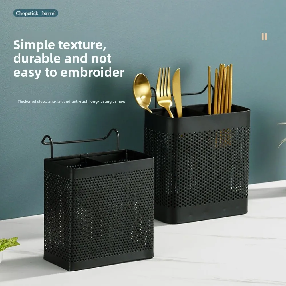 Stainless Steel Chopsticks Fork Spoon Holder with Hook Easy Clean Kitchen Storage Rack Rust Proof Cutlery Dryer Drainer Shelf